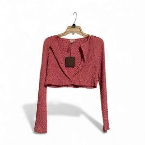 Le Lis Pink Textured Tunic Top